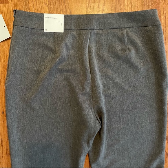 NWT Ellen Tracy Gray Modern Slim Mid Rise Side Zip Ankle Pants size 10 - Picture 7 of 12